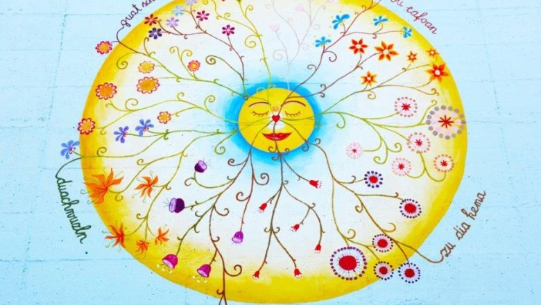 Mandala on silo wall, © Waldviertler Seminarhaus Gauguschmühle