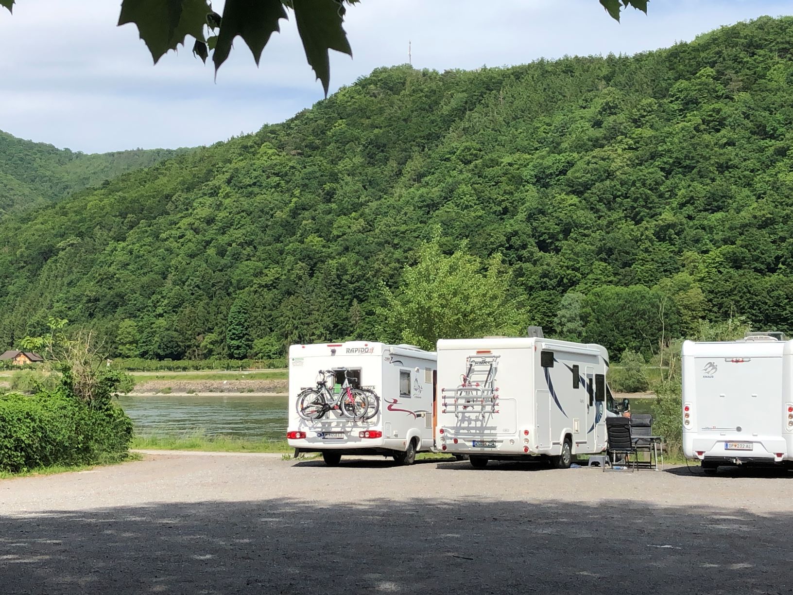 Motorhome pitches on the Danube