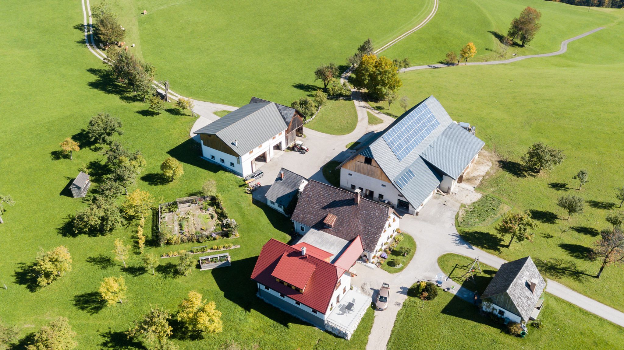 Obereck organic farm from above