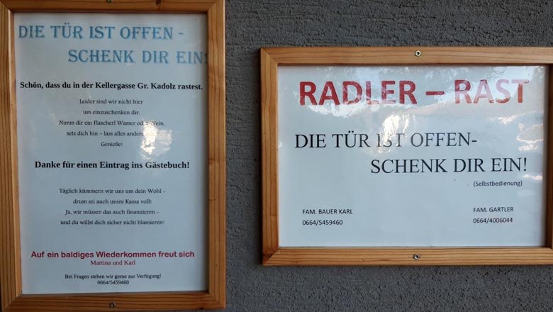 Info about the cyclists' rest stop, &copy; Wortha und Bauer