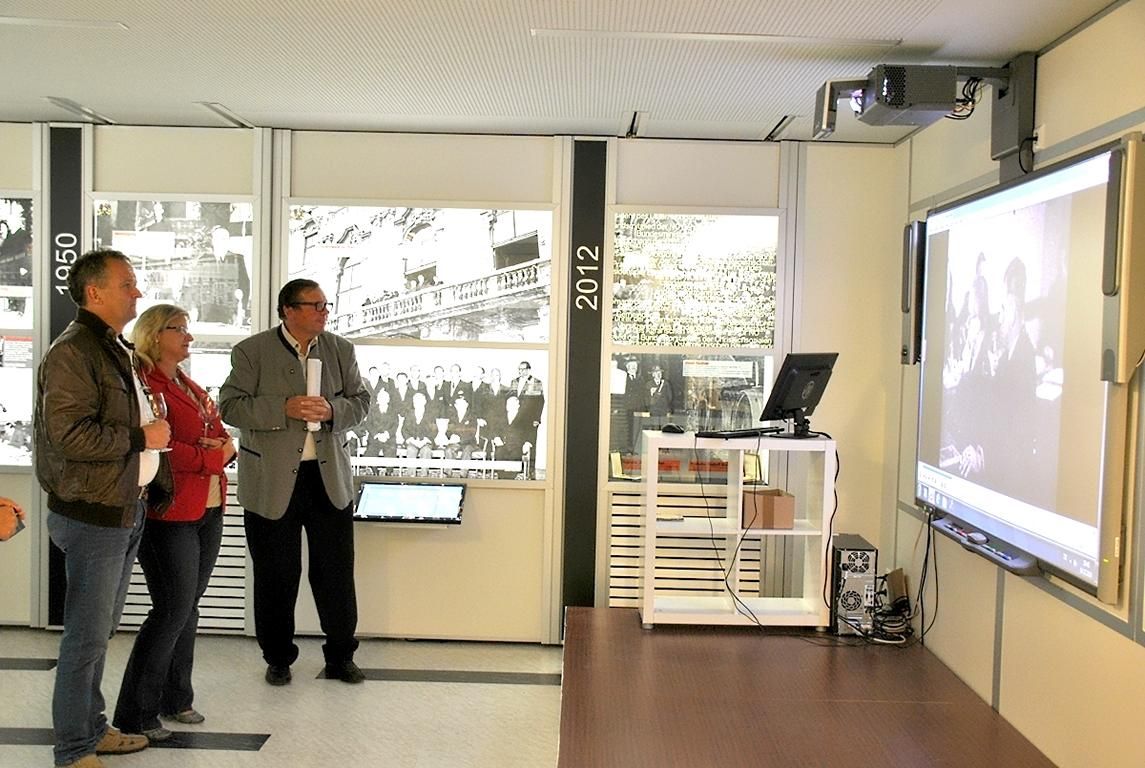 People view a presentation in the Josef Reither Museum.