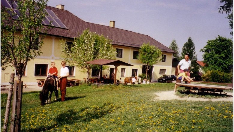 A farm with people who enjoy outdoor activities.