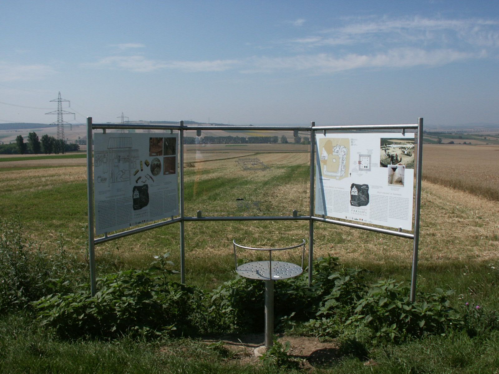Information board about the Celts in a rural landscape.