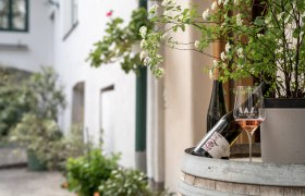 Inner courtyard of the Schuster Winery