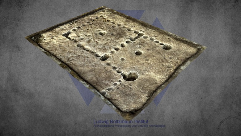 2019 excavation: 3D model of the layout of a 9 × 15 m Stone Age house, © Mario Wallner