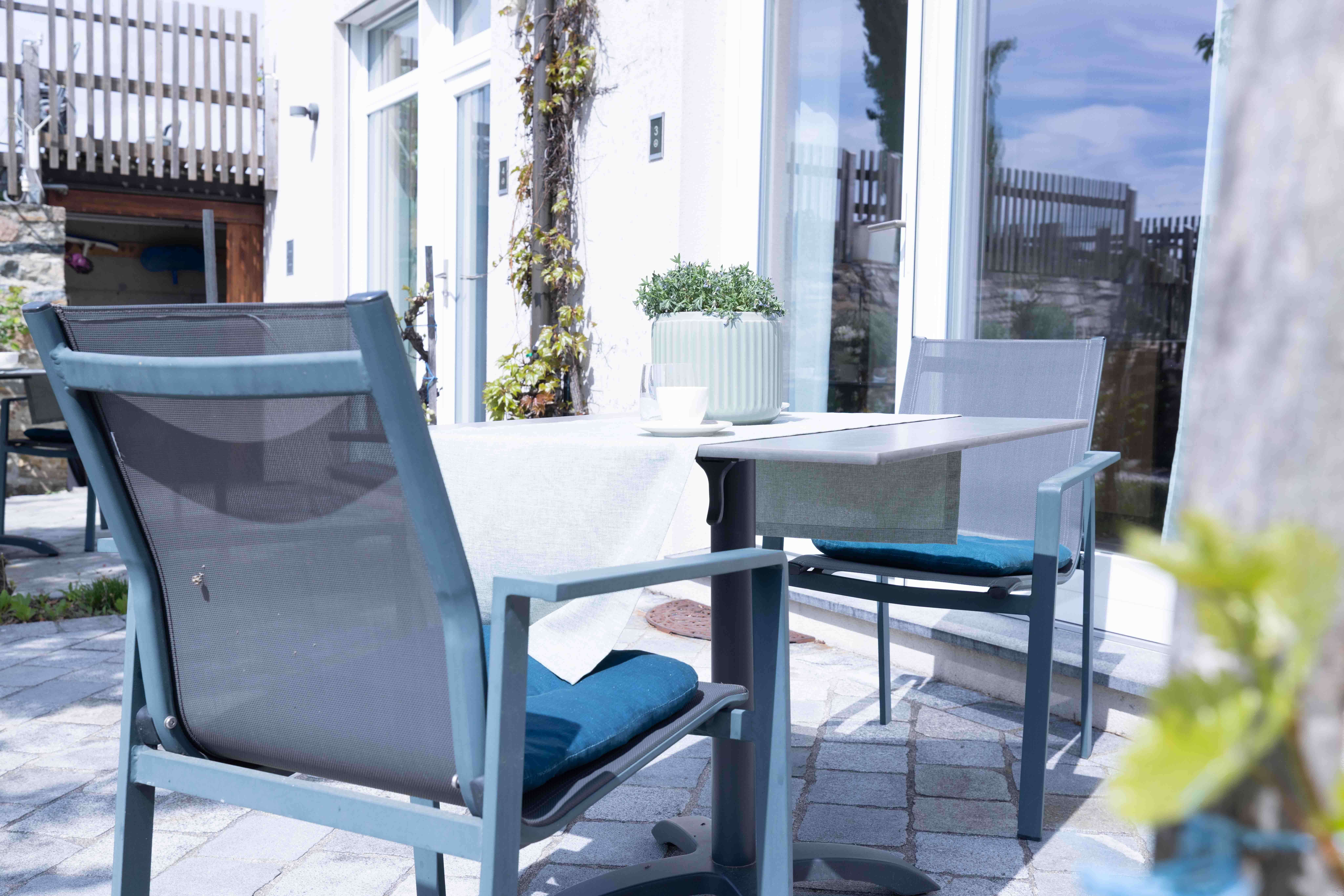 Table and chairs on your own terrace