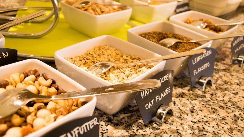 Cereals at the breakfast buffet