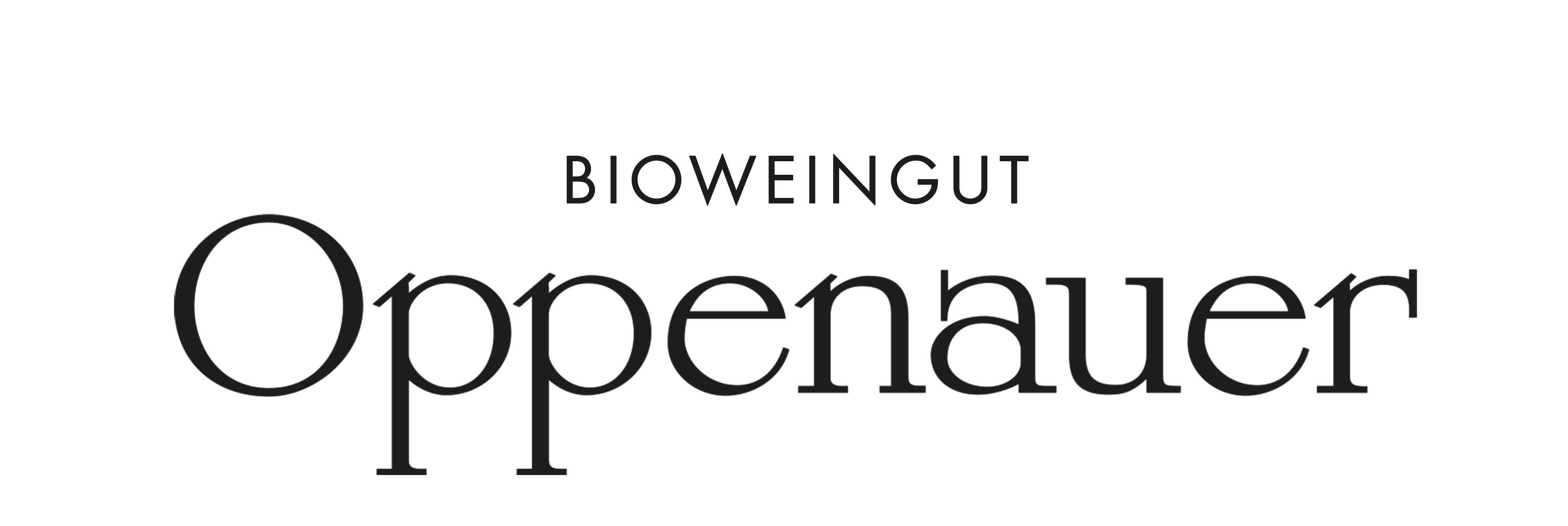 Logo of the Oppenauer organic winery in black lettering on a white background.