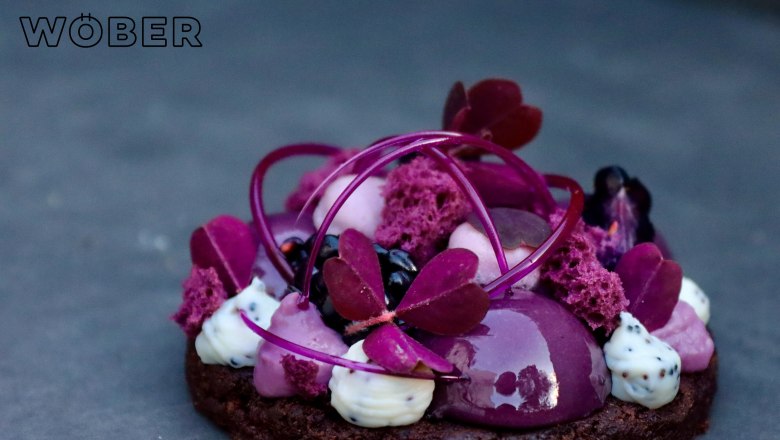 arranged dish in pink and white