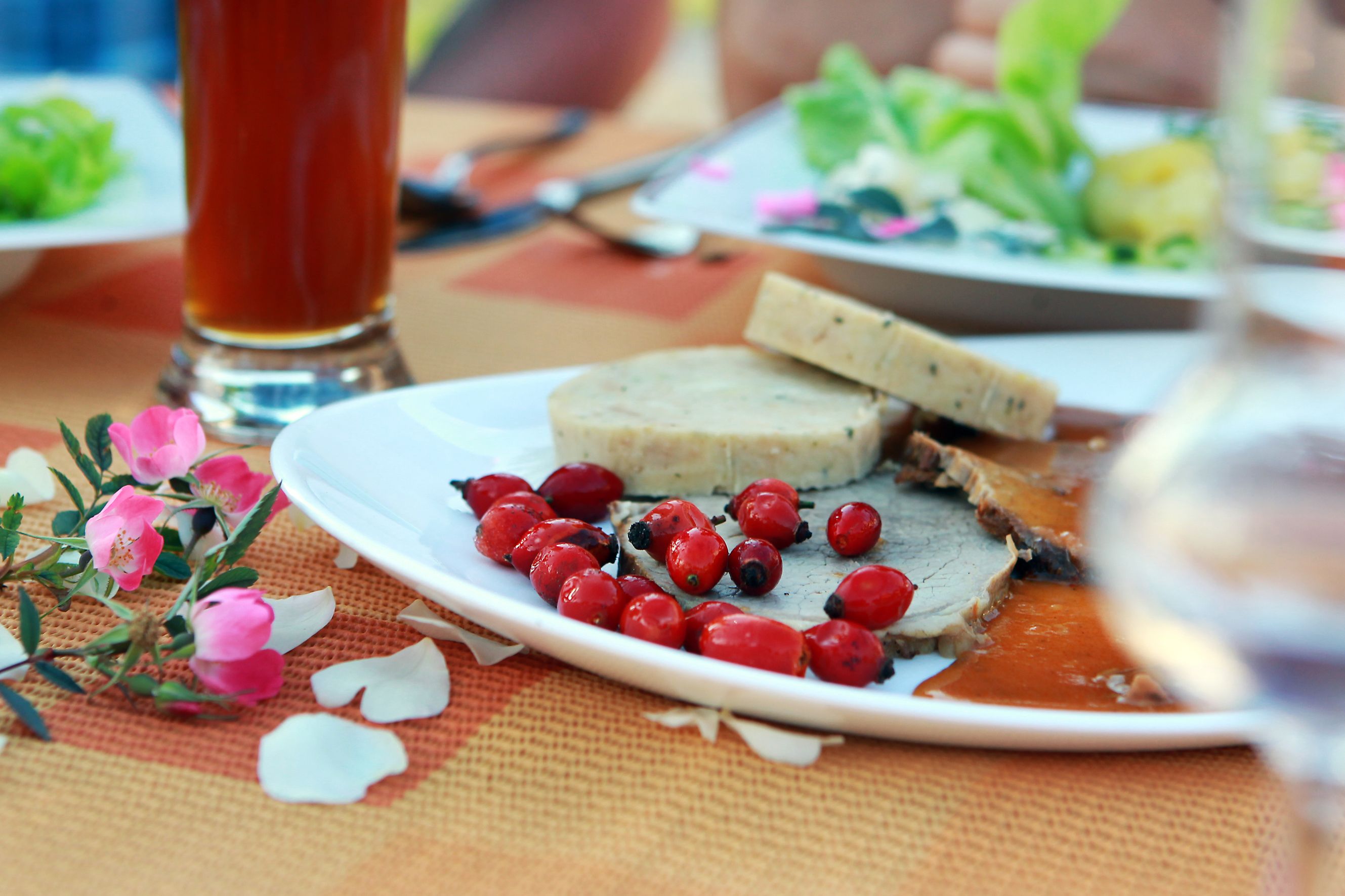 Fine dishes based around the rose hip