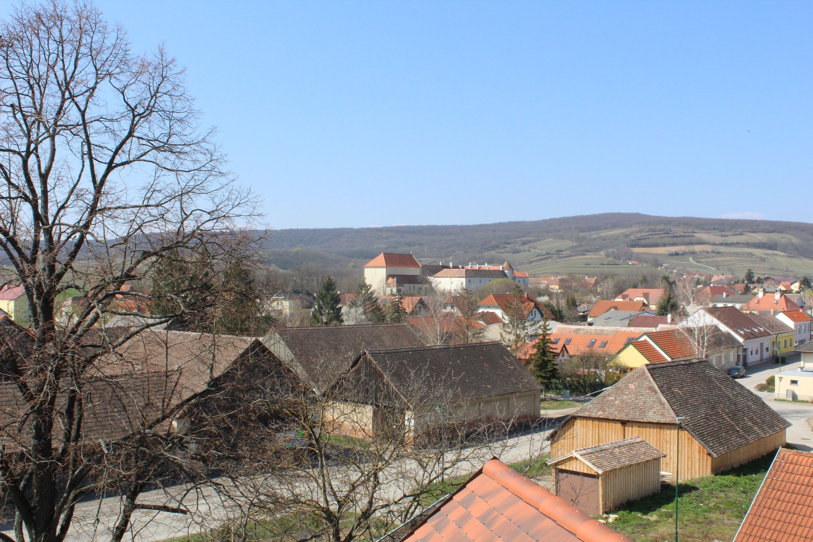 View of Mailberg Castle and the surrounding countryside.