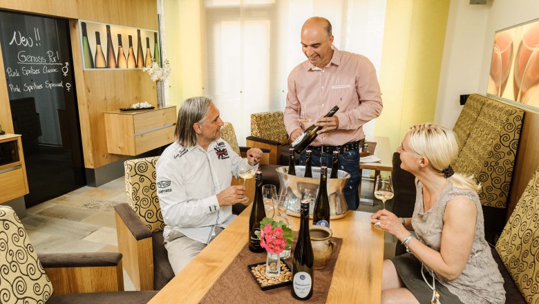 Martin Donabaum at a wine tasting at the winery