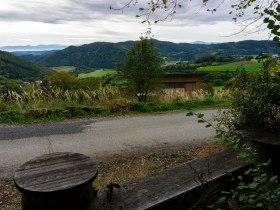 Station 11 des Themensweges Stein und Zeit - Blick ins Alpenvorland, Schneeberg und &Ouml;tscher, &copy; Unknown